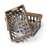Chartrand Set of 2 Wood And Metal Open Crate Style Baskets by Mercana at Eve Furniture