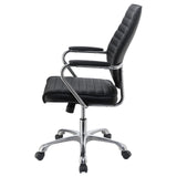 Chase Black/Chrome High Back Office Chair by Coaster at Eve Furniture