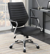 Chase Black/Chrome High Back Office Chair by Coaster at Eve Furniture