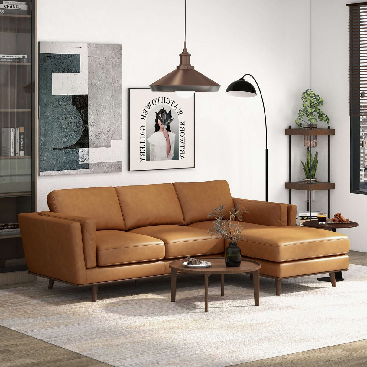 Chase Genuine Leather Sectional Right Facing