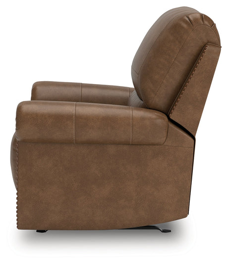 Chasemore Earth Swivel Glider Recliner by Ashley at Eve Furniture