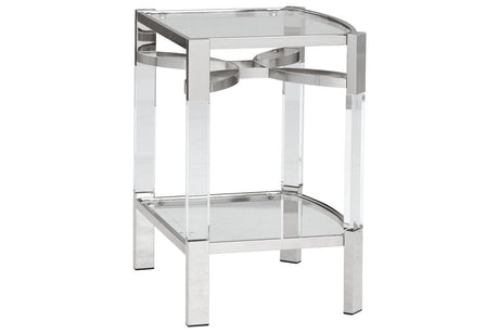 Chaseton Clear/Silver Finish Accent Table by Ashley at Eve Furniture
