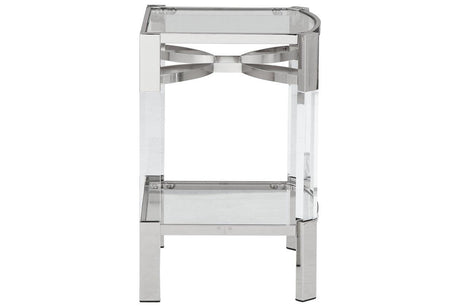 Chaseton Clear/Silver Finish Accent Table by Ashley at Eve Furniture