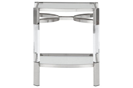 Chaseton Clear/Silver Finish Accent Table by Ashley at Eve Furniture