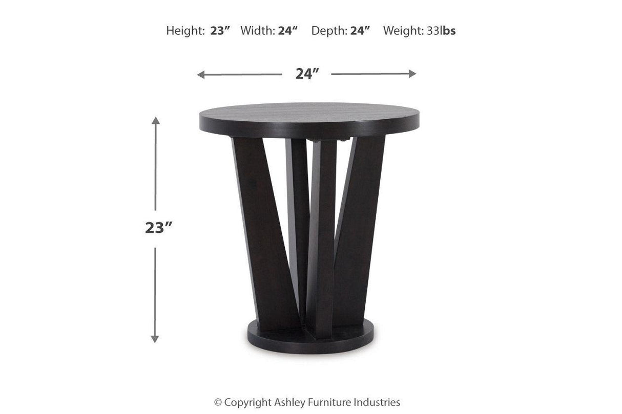 Chasinfield Dark Brown Coffee Table and 2 End Tables by Ashley at Eve Furniture