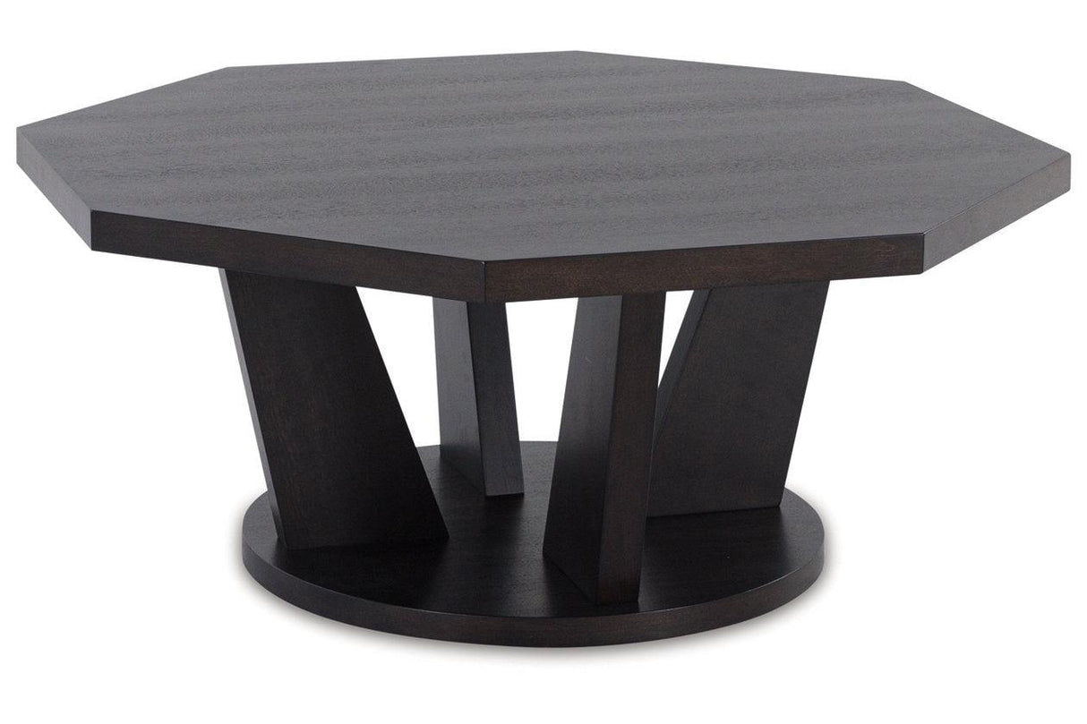 Chasinfield Dark Brown Coffee Table and 2 End Tables by Ashley at Eve Furniture
