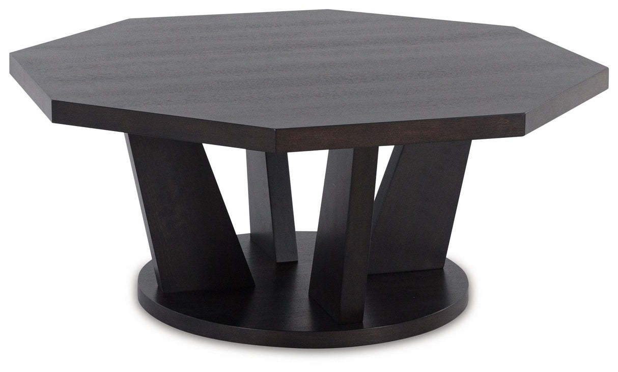 Chasinfield Dark Brown Coffee Table by Ashley at Eve Furniture
