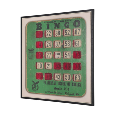 Chasing Numbers I Bingo Card by Mercana Studio a Hand Embellished Textured Framed Canvas by Mercana at Eve Furniture