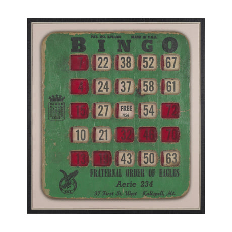 Chasing Numbers I Bingo Card by Mercana Studio a Hand Embellished Textured Framed Canvas by Mercana at Eve Furniture