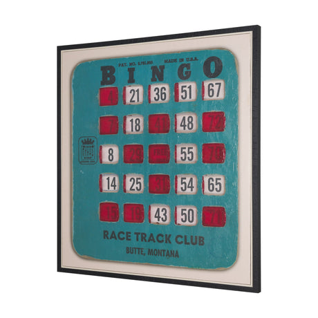 Chasing Numbers II Bingo Card by Mercana Studio a Hand Embellished Textured Framed Canvas by Mercana at Eve Furniture