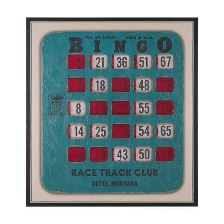 Chasing Numbers II Bingo Card by Mercana Studio a Hand Embellished Textured Framed Canvas by Mercana at Eve Furniture