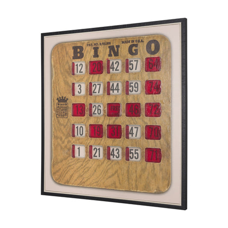 Chasing Numbers III Bingo Card by Mercana Studio a Hand Embellished Textured Framed Canvas by Mercana at Eve Furniture