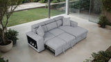 Chatteris Gray Fabric Right Chaise Sleeper Sectional