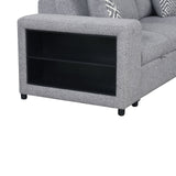 Chatteris Gray Fabric Right Chaise Sleeper Sectional