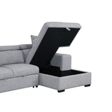 Chatteris Gray Fabric Right Chaise Sleeper Sectional