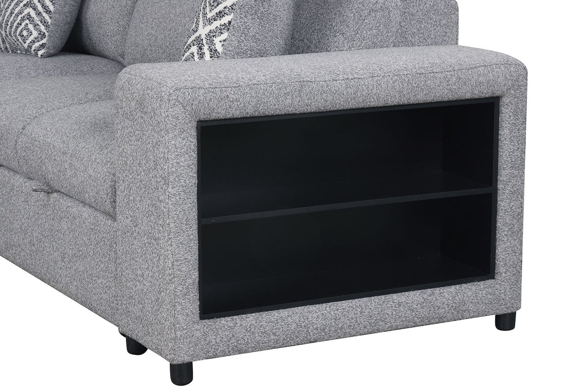 Chatteris Gray Left Chaise Sleeper Sectional