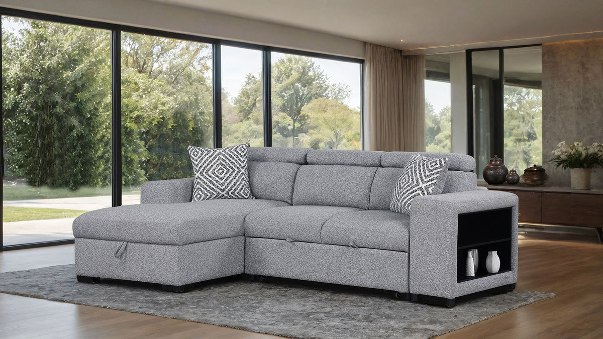 Chatteris Gray Left Chaise Sleeper Sectional