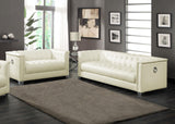 Chaviano Contemporary White Two-Piece Living Room Set