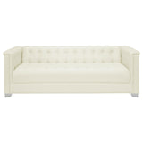 Chaviano Pearl White 3-piece Upholstered Track Arm Sofa Set by Coaster at Eve Furniture