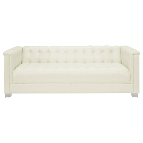 Chaviano Pearl White 3-piece Upholstered Track Arm Sofa Set by Coaster at Eve Furniture