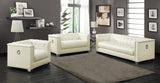 Chaviano Pearl White 3-piece Upholstered Track Arm Sofa Set by Coaster at Eve Furniture