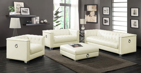 Chaviano Pearl White 4-Piece Upholstered Track Arm Sofa Set by Coaster at Eve Furniture
