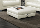 Chaviano Pearl White Upholstered Ottoman by Coaster at Eve Furniture