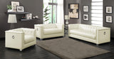 Chaviano Pearl White Upholstered Tufted Living Room Set by Coaster at Eve Furniture