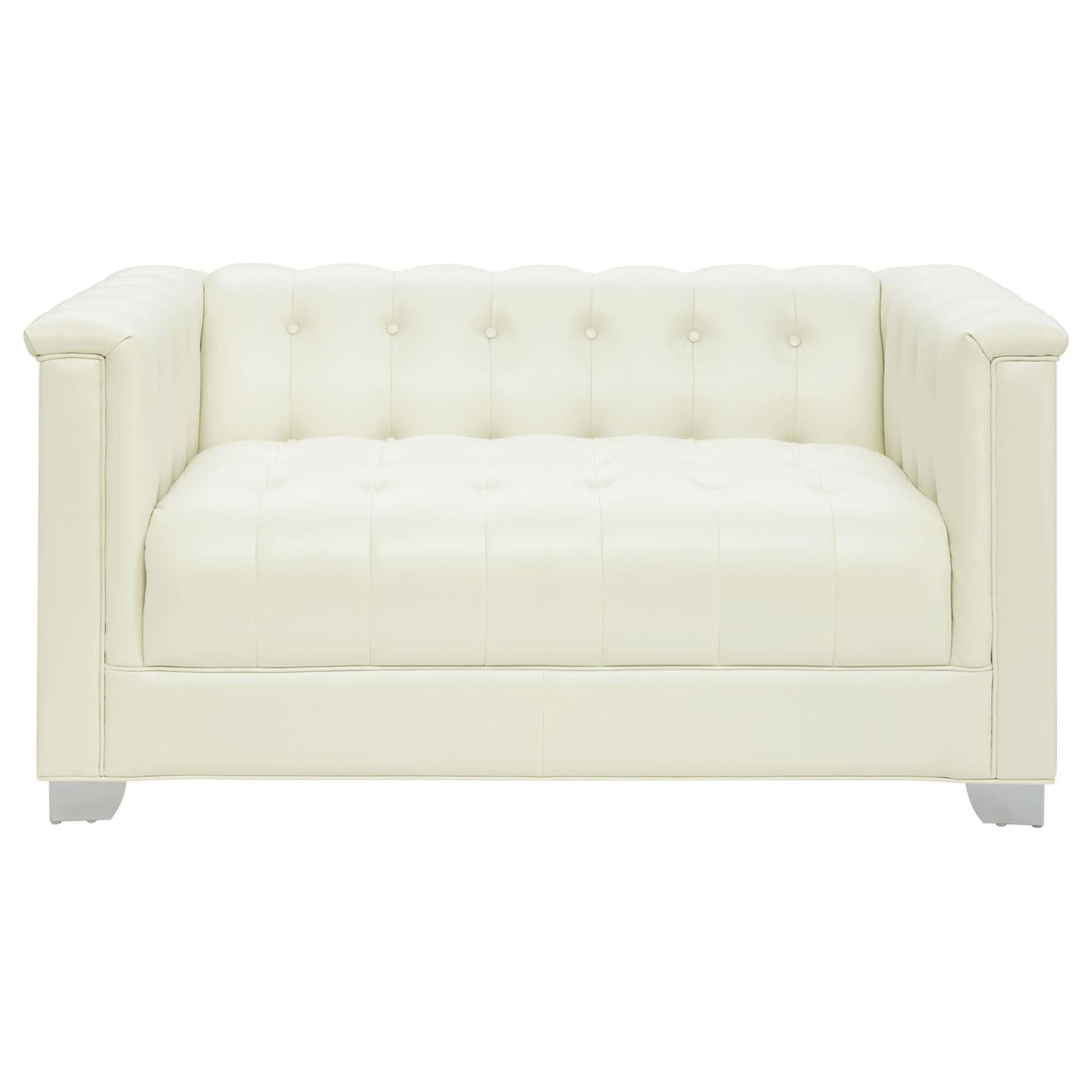 Chaviano Pearl White Upholstered Tufted Living Room Set by Coaster at Eve Furniture