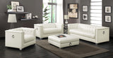 Chaviano Pearl White Tufted Upholstered Chair