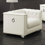 Chaviano Pearl White Tufted Upholstered Chair