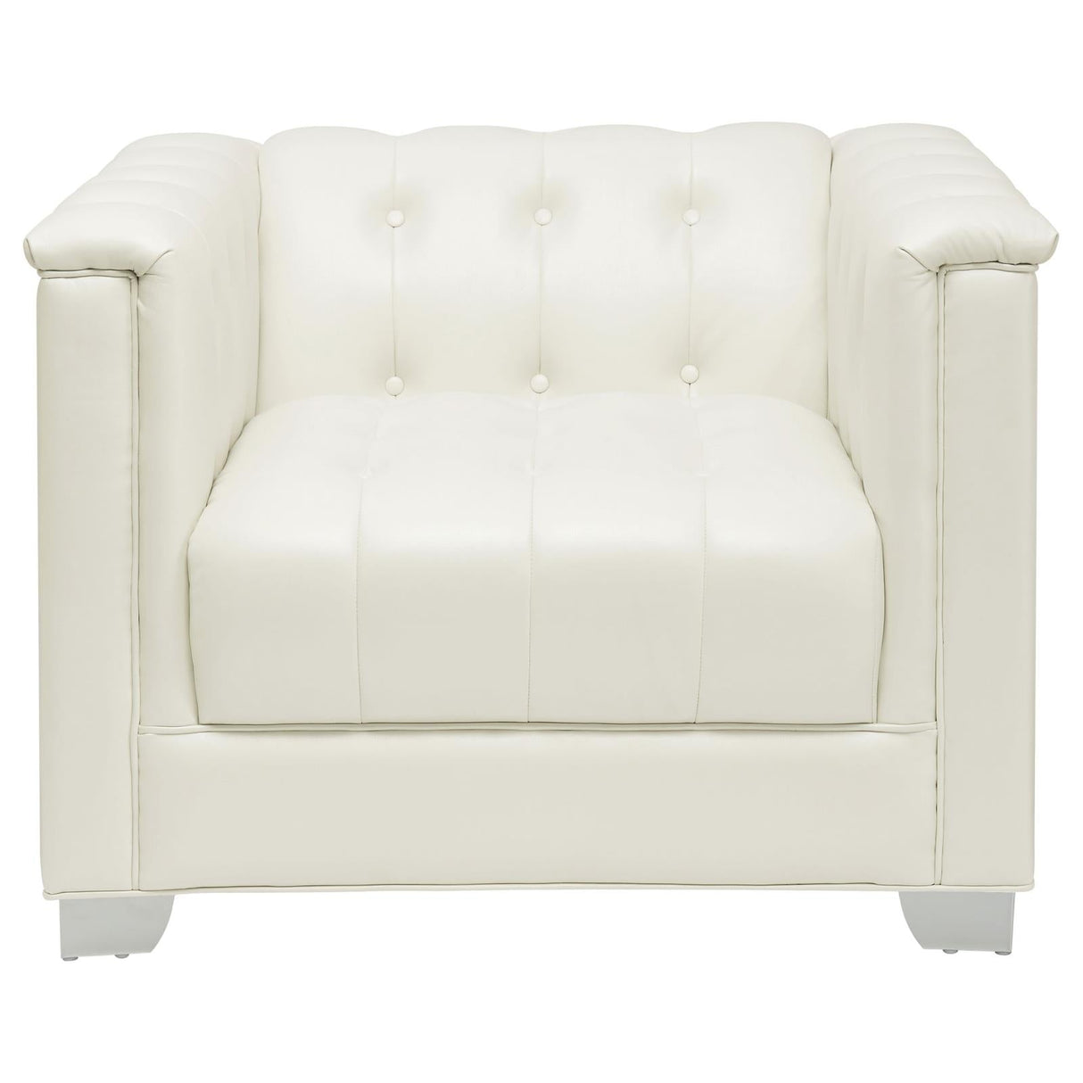 Chaviano Pearl White Tufted Upholstered Chair