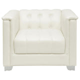 Chaviano Pearl White Tufted Upholstered Chair