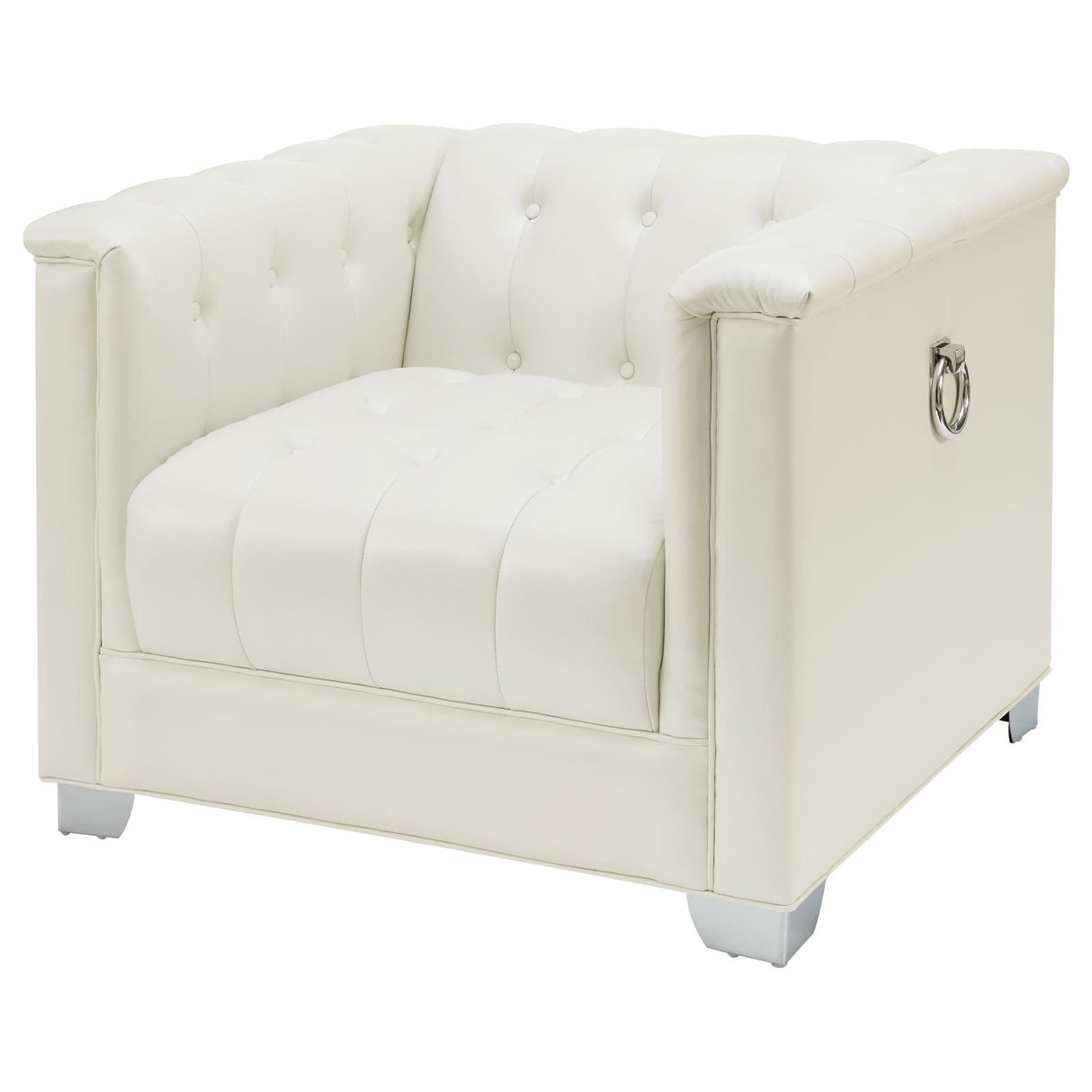 Chaviano Pearl White Tufted Upholstered Chair