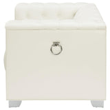 Chaviano Pearl White Tufted Upholstered Chair