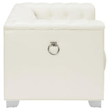 Chaviano Pearl White Tufted Upholstered Chair