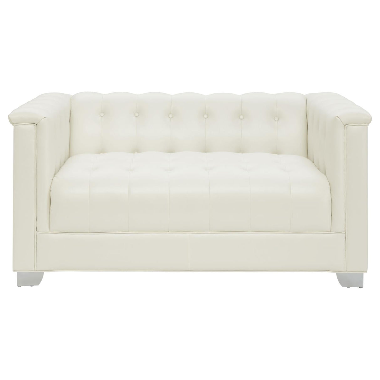 Chaviano Tufted Upholstered Loveseat Pearl White