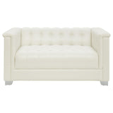 Chaviano Tufted Upholstered Loveseat Pearl White