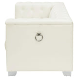 Chaviano Tufted Upholstered Loveseat Pearl White