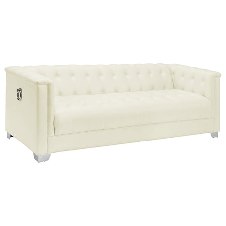 Chaviano Tufted Upholstered Sofa Pearl White