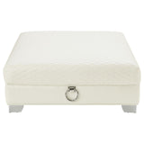 Chaviano Upholstered Ottoman Pearl White