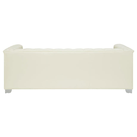 Chaviano Upholstered Track Arm Sofa Pearl White by Coaster at Eve Furniture