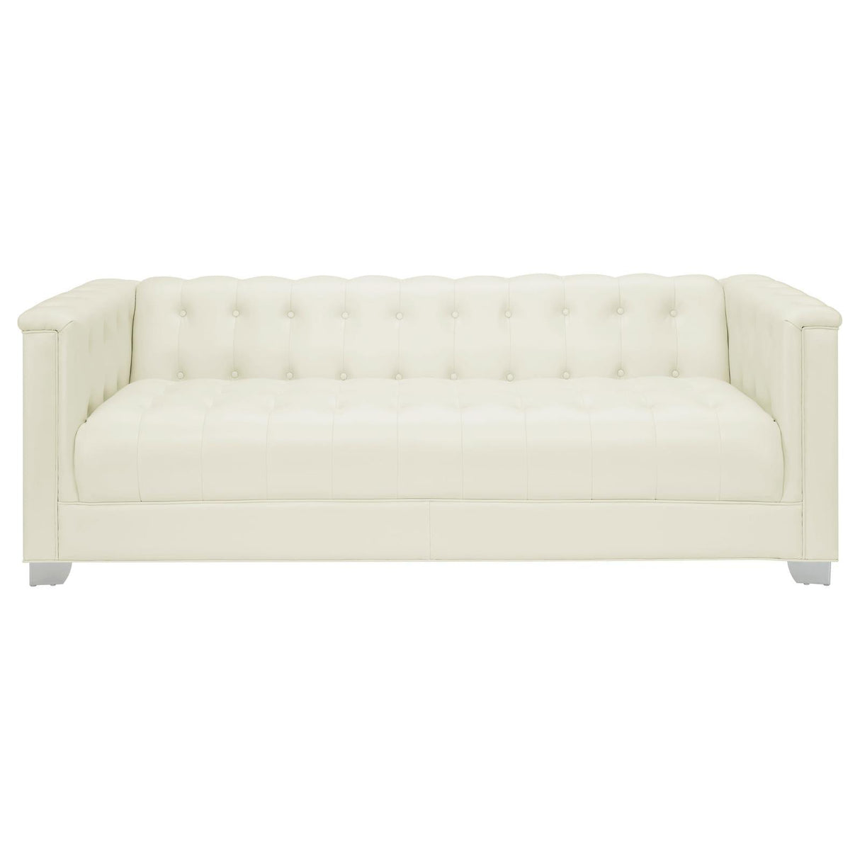 Chaviano Upholstered Track Arm Sofa Pearl White by Coaster at Eve Furniture