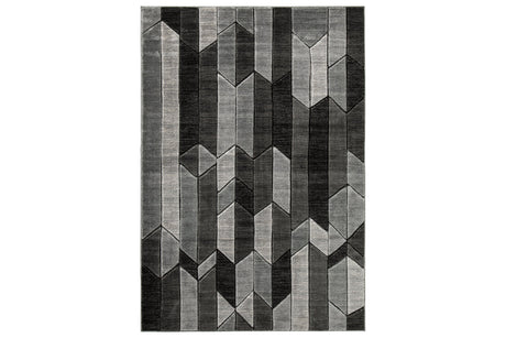 Chayse Black/Gray 6'6" x 9'6" Rug by Ashley at Eve Furniture