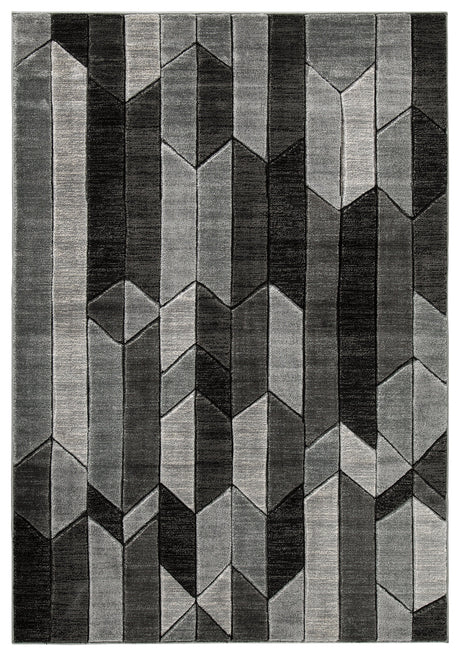 Chayse Black/Gray 6'6" x 9'6" Rug by Ashley at Eve Furniture