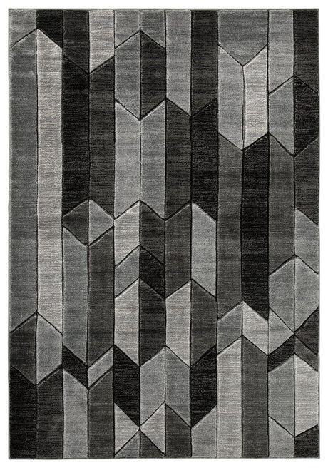 Chayse Black/Gray 6'6" x 9'6" Rug by Ashley at Eve Furniture