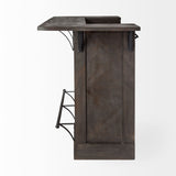 Cheers Dark Brown Solid Wood Wine Bottle Storage Kitchen Island by Mercana at Eve Furniture