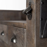 Cheers Dark Brown Solid Wood Wine Bottle Storage Kitchen Island by Mercana at Eve Furniture