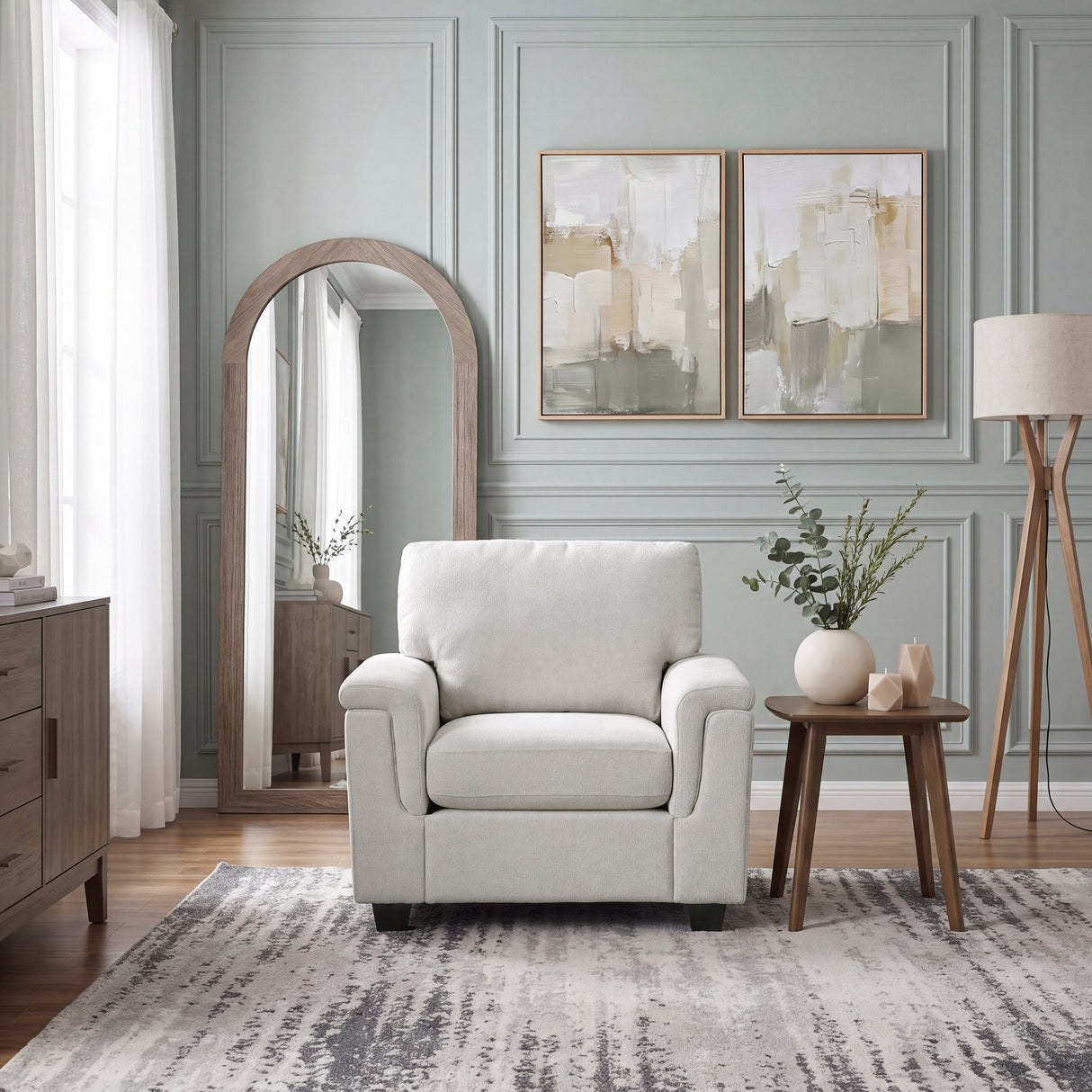Chelsea Beige Chair by Homelegance at Eve Furniture