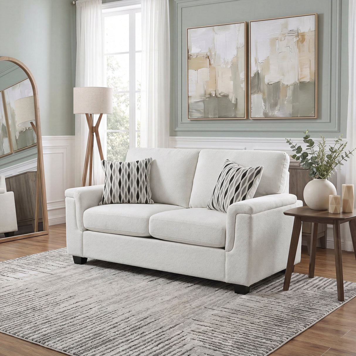 Chelsea Beige Loveseat by Homelegance at Eve Furniture